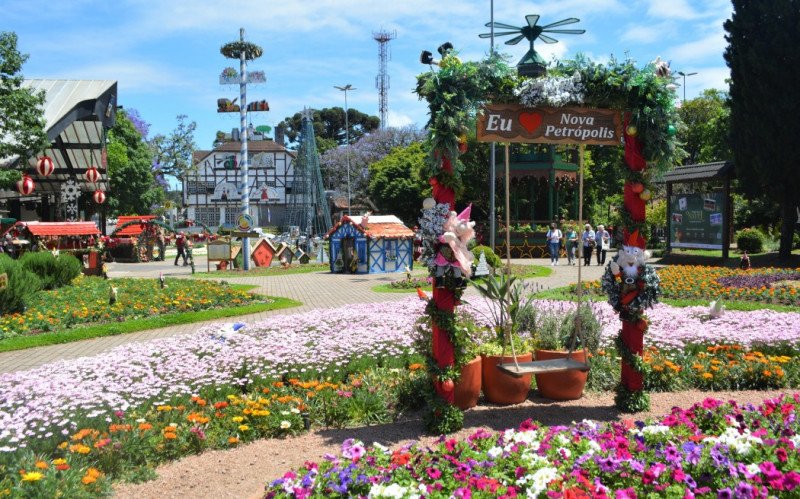 Praça das Flores, em Nova Petrópolis