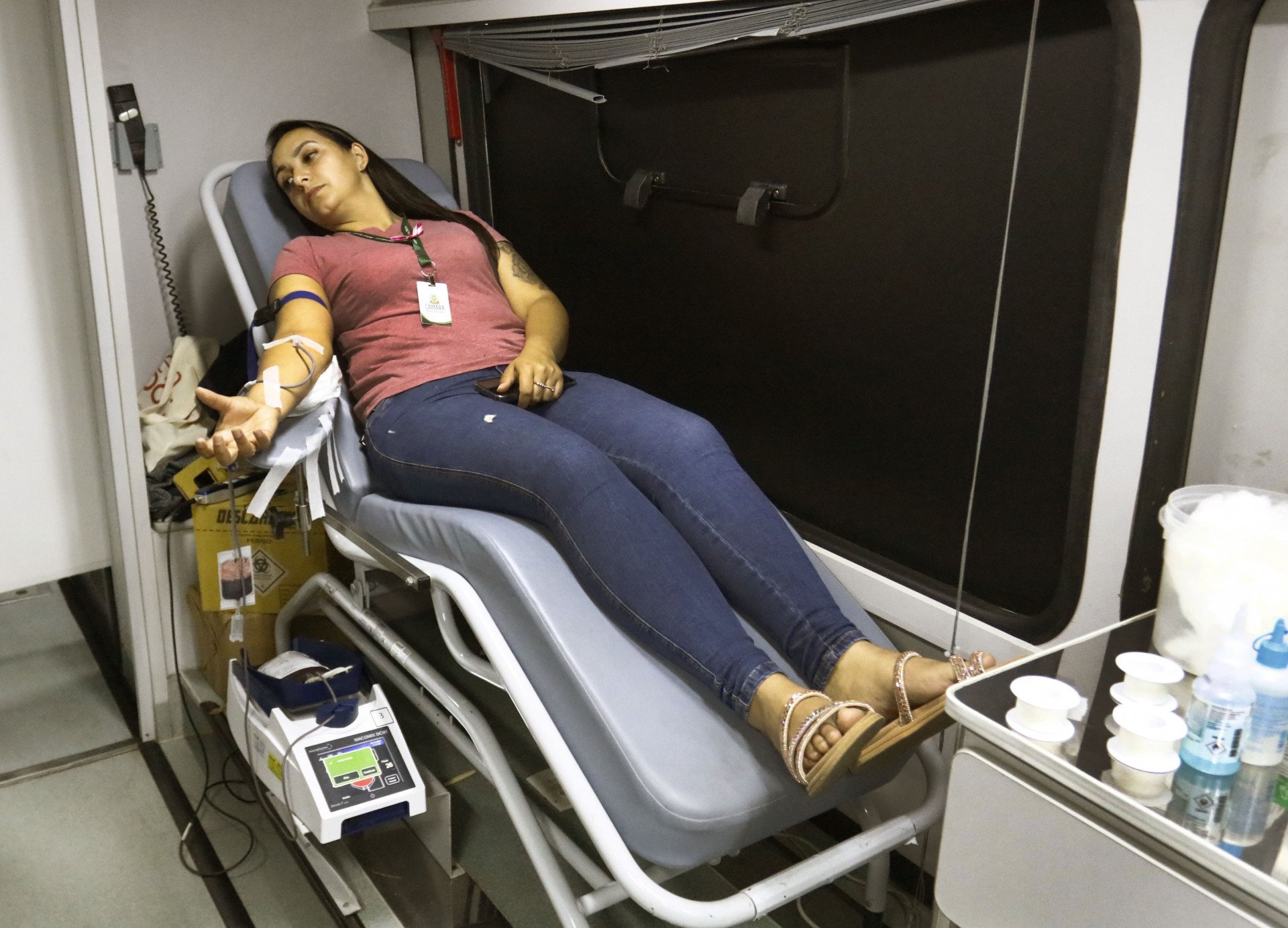 Nova Santa Rita recebe unidade móvel do Hemocentro e incentiva doação de sangue