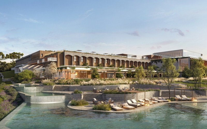 Projeto do teatro que ficará junto ao complexo do Kempinski Laje de Pedra, em Canela