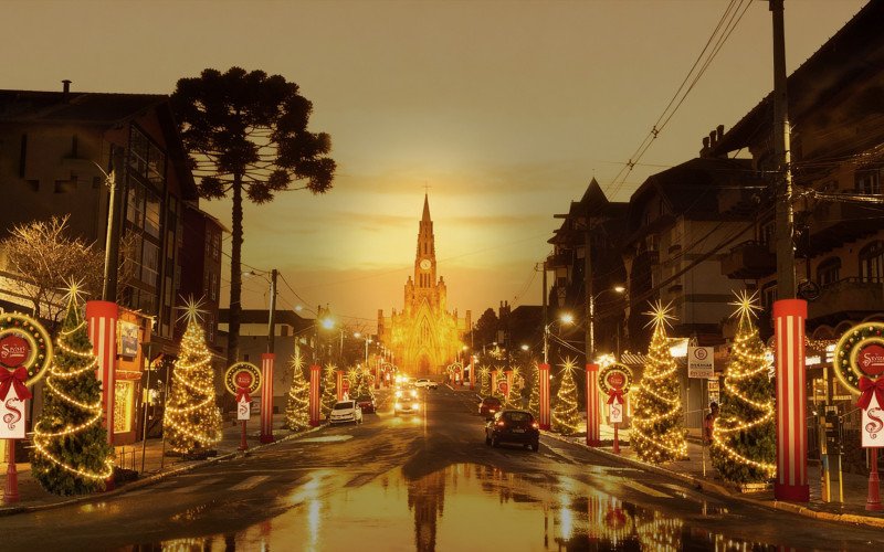Projeto da decoração do Sonho de Natal, em Canela