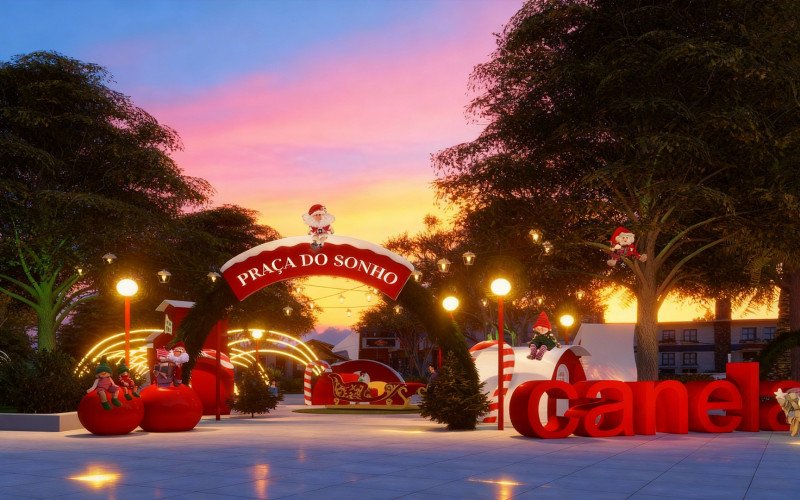 Projeto da decoração do Sonho de Natal, em Canela