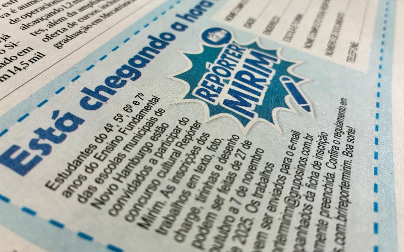 Ficha de inscrição do Repórter Mirim está no Jornal NH | abc+