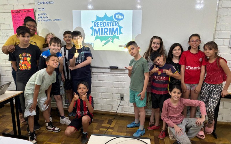 Turma do 4º ano da Emeb João Brizolla participa de oficina do Repórter Mirim | abc+