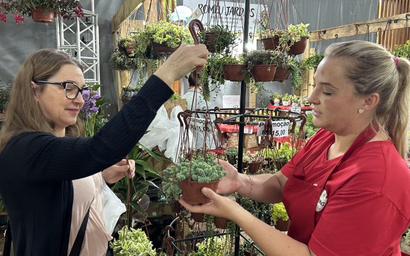 Marlise Simon chegou cedo à Feira das Flores neste domingo (26) para poder conferir com calma todas as opções de suculentas expostas na feira