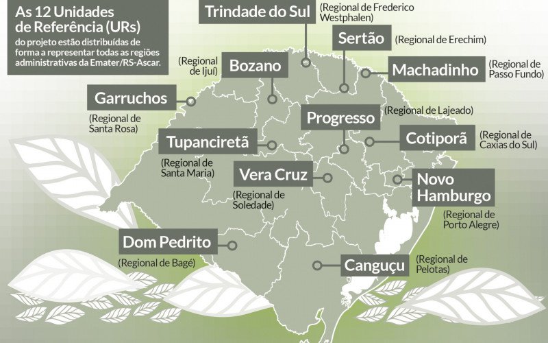Reprodução no mapa das 12 Unidades de Referência | abc+