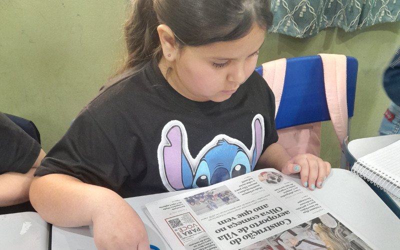 Alunos do 3º Ano A exploram gêneros textuais com o Jornal de Gramado