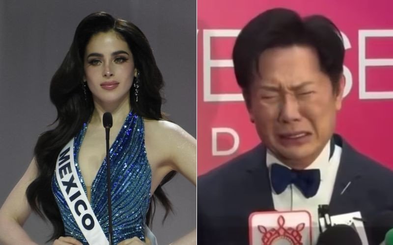 Miss México, Fatima Bosch, e o diretor do Miss Universo Tailândia, Nawat Itsaragrisil | abc+