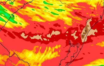 CICLONE: Chuva volumosa de até 200 mm pode isolar áreas do Rio Grande do Sul e Santa Catarina