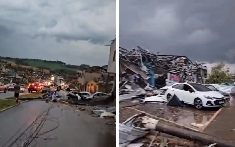 VÍDEO: Tornado causa destruição em município do Paraná