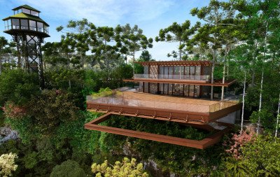 Com piso de vidro e três andares de estrutura, novo mirante do Parque do Caracol será inaugurado neste mês