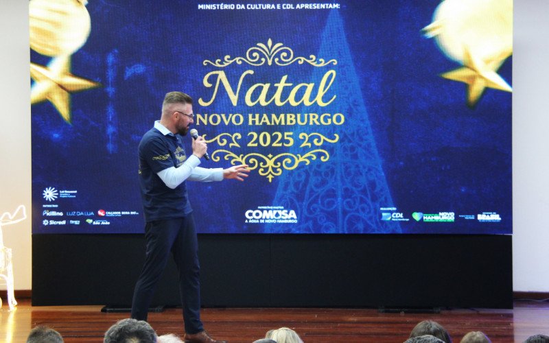 Prefeito de Novo Hamburgo, Gustavo Finck anuncia o lançamento do Natal Novo Hamburgo 2025