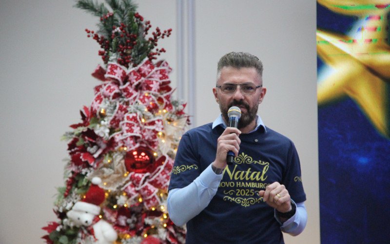 Prefeito de Novo Hamburgo, Gustavo Finck anuncia o lançamento do Natal Novo Hamburgo 2025