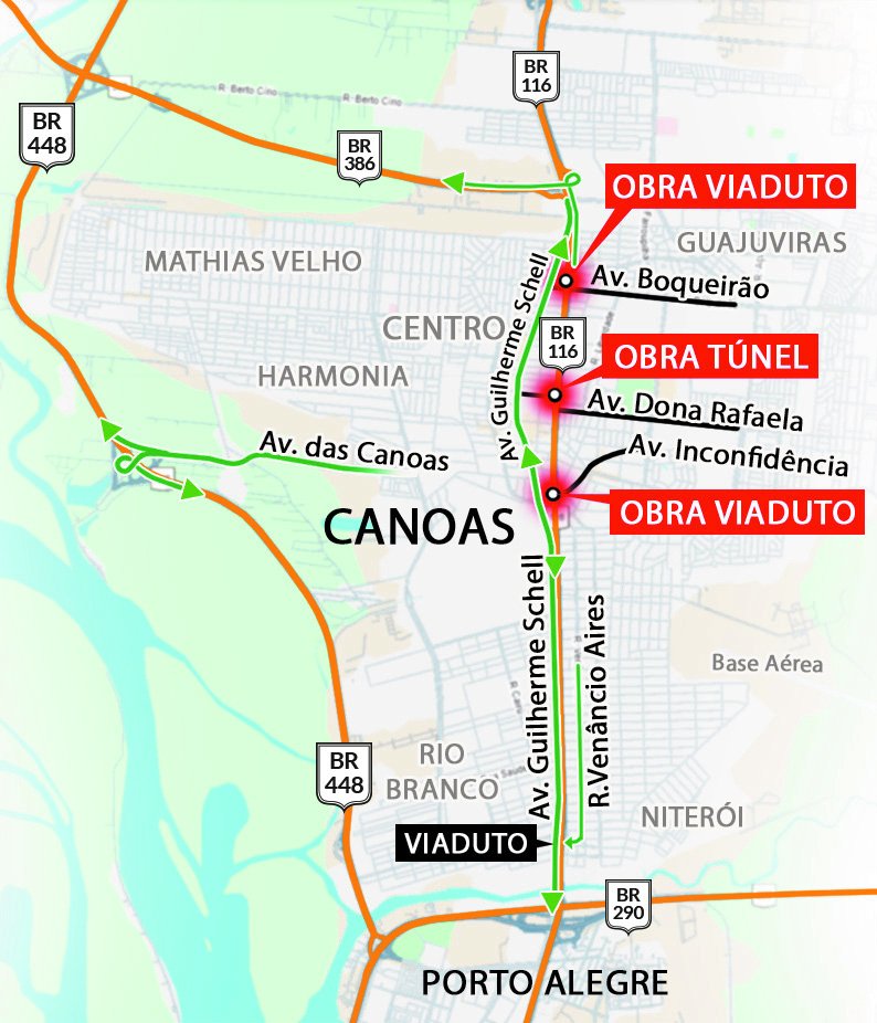 mapa Desvio em Canoas | abc+