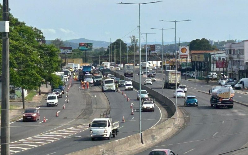 Congestionamento na BR-116, em São Leopoldo