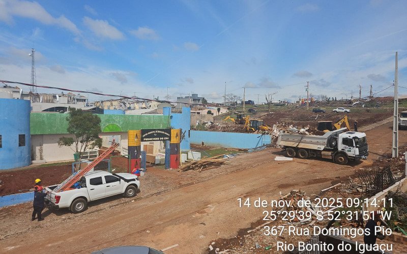 Equipes da Defesa Civil de Novo Hamburgo ajudam na reconstrução da Rio Bonito do Iguaçu
