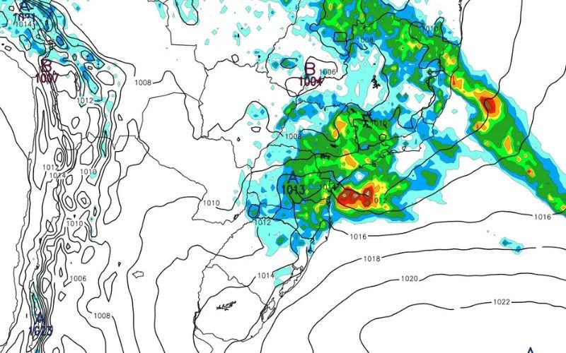 Na noite desta segunda, horas antes da formação do ciclone, uma baixa pressão trará temporais para o Paraná, Santa Catarina e norte gaúcho | abc+