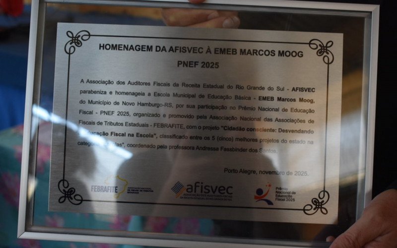 Escola Marcos Moog é reconhecida em Prêmio Nacional de Educação Fiscal