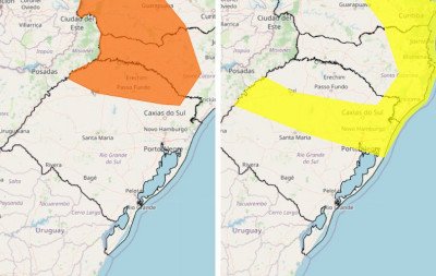 Tempestade com vento e granizo: Veja os alertas meteorológicos do Inmet para as próximas horas no RS