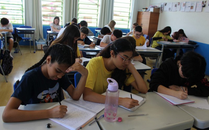 Alunos da Emef 29 de Setembro em sala de aula