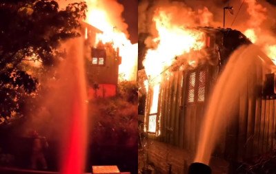 VÍDEO: Casa é destruída pelo fogo em Igrejinha