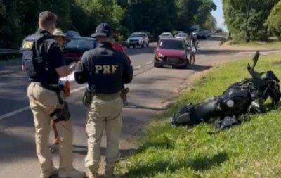 BR-116: Motociclista fica ferido em colisão com carro no Vale do Sinos