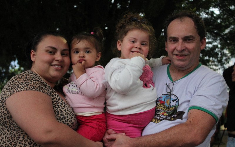 Audrey, filha, sobrinha e pai