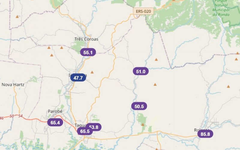 Acumulado de chuva em cidades do Paranhana e Serra | abc+