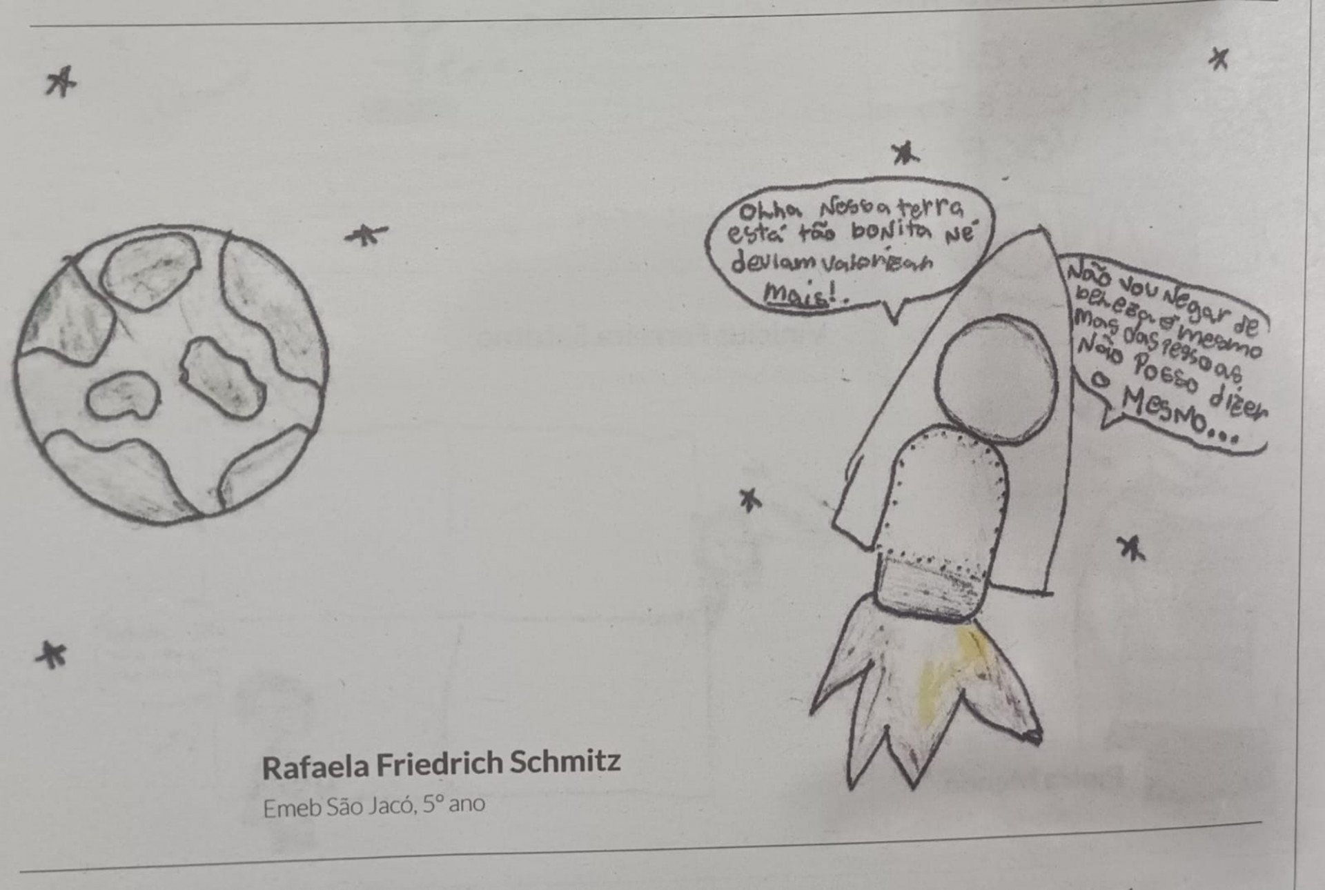 Rafaela Schmitz ganhou o prêmio de melhor desenho