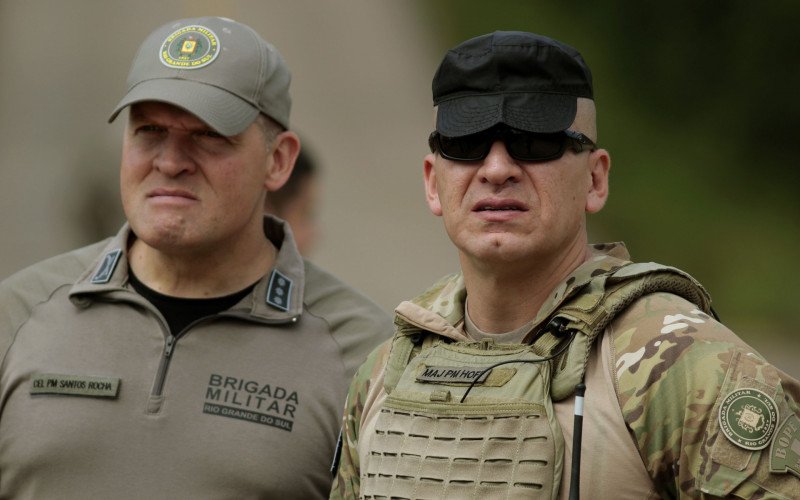 O coronel Felipe Costa Santos Rocha e o major Gabriel Leivas Müller Hoff coordenaram a ação em Nova Santa Rita | abc+