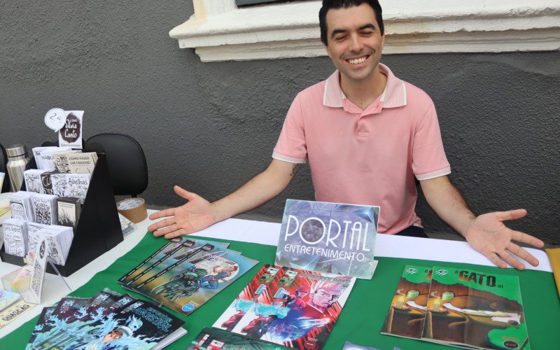 O expositor Matheus aproveitou o movimento na Gibitri