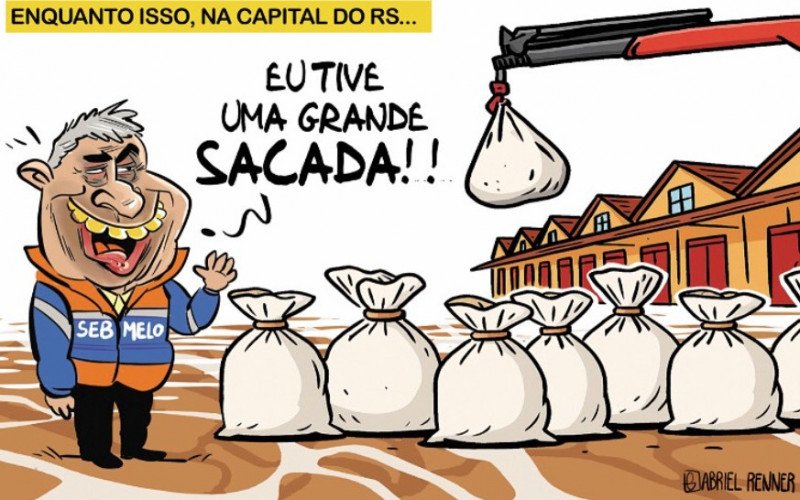 Charge de Gabriel Renner, premiada na Categoria Charge do Prêmio ARI | abc+