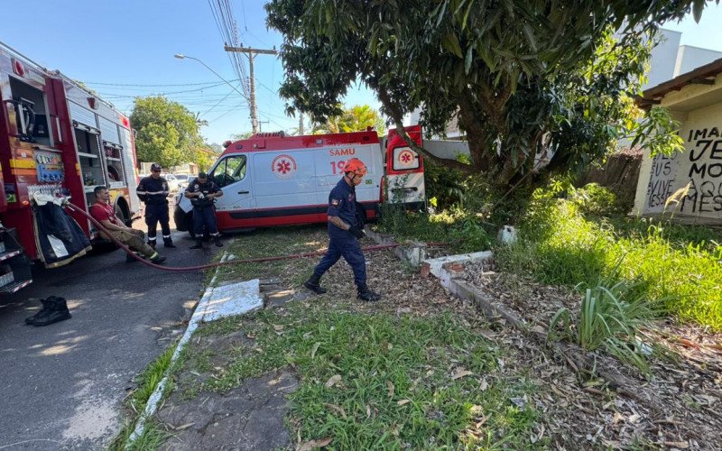 Brigada Militar e Samu apoiam ocorrência de incêndio em Novo Hamburgo
