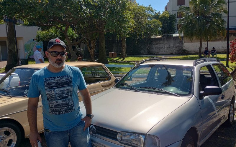 Marcos Vinícius Teixeira foi ao evento para expor seu Volkswagen Parati de 1996
