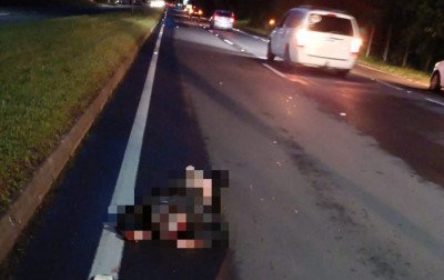 RS-122: Pedestre que caminhava no meio da rodovia é atropelado e fica em estado grave