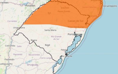 Alerta no RS: Inmet emite aviso para tempestade com chuva de até 100 mm/dia e queda de granizo