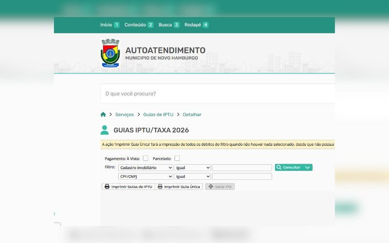 IPTU Novo Hamburgo | abc+