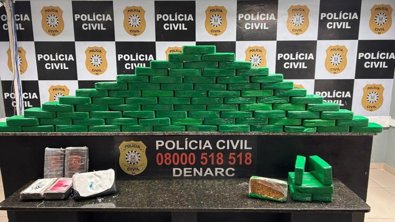 Mais de 90 quilos de drogas foram apreendidos em ação do Denarc em São Leopoldo