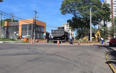 Obras na rótula da Marcílio Dias alteram o trânsito em Novo Hamburgo