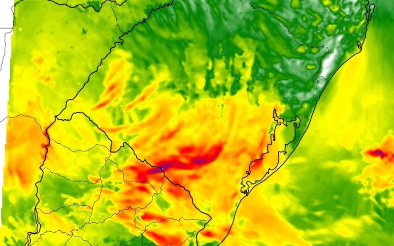 "Modelos de alta resolução WRF inicializados com os modelos norte-americano e europeu indicam vento forte a muito forte com vendavais localizados", diz MetSul Meteorologia | abc+