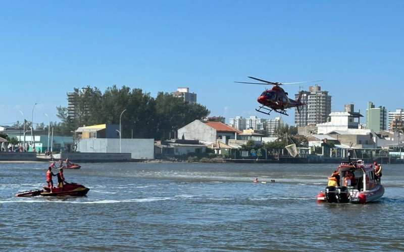 Resgate de helicóptero marca início de dia quente no litoral norte do RS, com treinamento do Corpo de Bombeiros em Tramandaí | abc+
