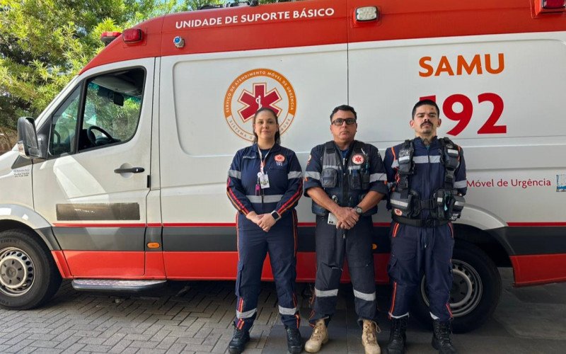 Tainah Lindner, Célio Severo Ribas e Joni Ribas da Silva fazem parte do Samu de Novo Hamburgo | abc+
