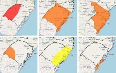 CICLONE: Alerta vermelho do Inmet indica chuva volumosa e ventos de até 100 km/h no RS