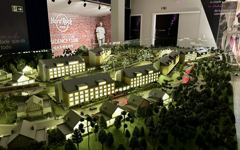 Maquete que mostra como será o Hard Rock Hotel de Gramado