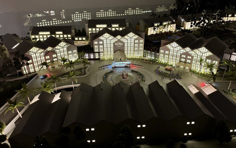 Maquete que mostra como será o Hard Rock Hotel de Gramado