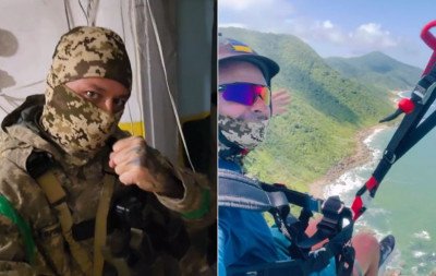 Ex-voluntário na guerra da Ucrânia morre em acidente de parapente em praia de Santa Catarina
