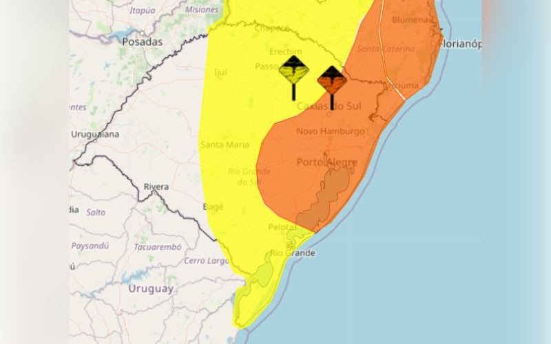 Rio Grande do Sul sob dois alertas do Inmet para chuva intensa até a segunda-feira (19) | abc+