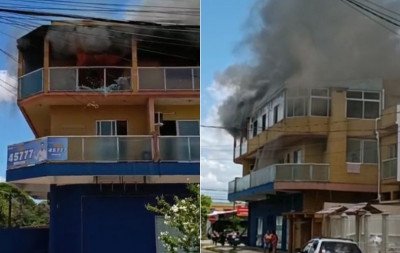 VÍDEO: Apartamento pega fogo no bairro Mathias Velho