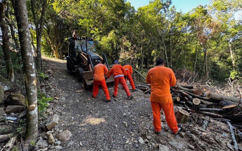 Apenados realizam limpeza do terreno que receberá campus de instituto federal em Gramado