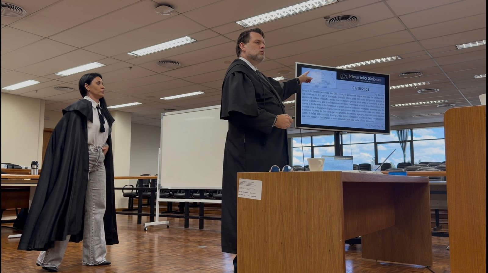 Advogado Maurício Seixas fez a defesa no plenário | abc+