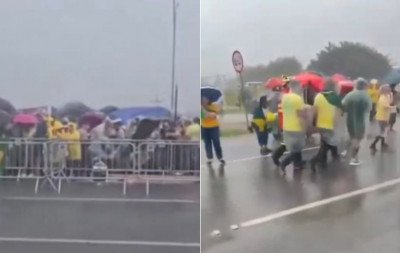 VÍDEO: Raio atinge caminhada de Nikolas Ferreira e pessoas precisam ser socorridas